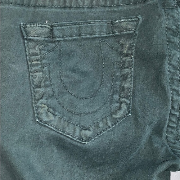 True Religion Forest Green Jeans Size 27 - EUC - Picture 3 of 5
